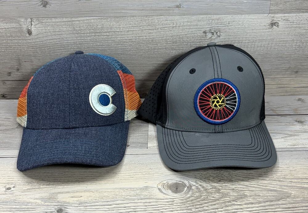 Lot of 2 Adult Fit Yo Colorado Shoreline Sunset Fader Snapback Trucker Hat Cap